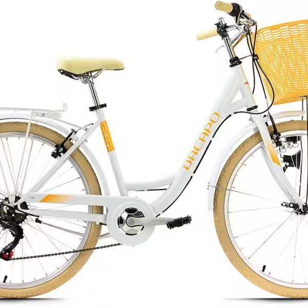 Cantaloupe city bike 6-speed Shimano Tourney derailleur, derailleur gears, for women, derailleur gears