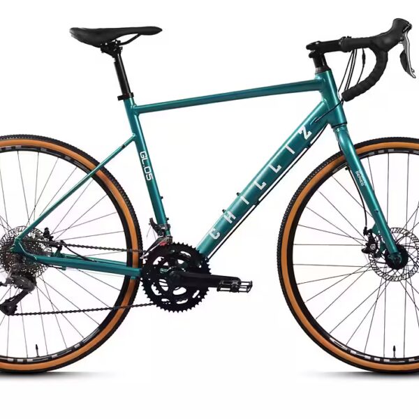 CHILLIZ Gravel Bike 28 inch GL.05 green 16-speed Shimano gears Frame height 57 cm, 2 Tektro disc brakes, drop handlebars