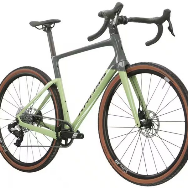 Gravel bike Carbon Esker RS ​​2.0 Grey 12 gears 12-speed SRAM APEX XPLR AXS derailleur, derailleur gears, with carbon frame and fork