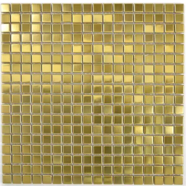 Mosaic tiles stainless steel mosaic tile gold brushed matt kitchen wall