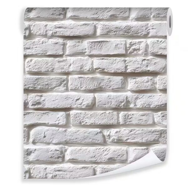 Non-woven wallpaper, brick white, 3D effect, living room/bedroom wallpaper