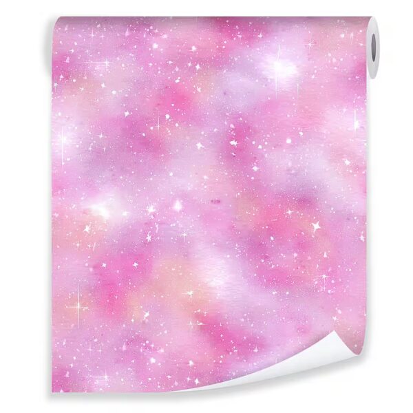 Non-woven wallpaper for children's room, pink glitter, living room, bedroom, 3D effect