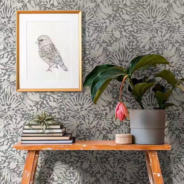 Non-woven wallpaper THE BOS Floral Leaves