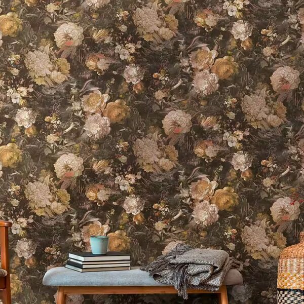 Non-woven wallpaper THE BOS flower wallpaper floral