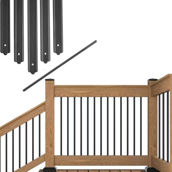 Stair railing set, 50 pieces, wrought iron, entrance railing, 82x2.5cm