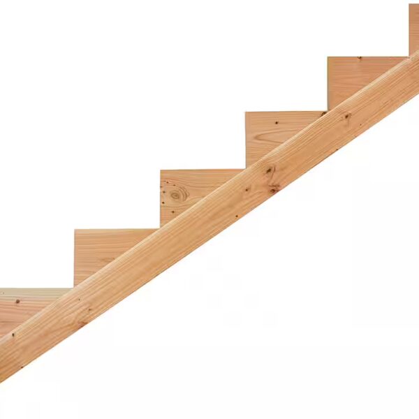Stair tread/stringer made of larch wood for steps, solid wood, 1 piece