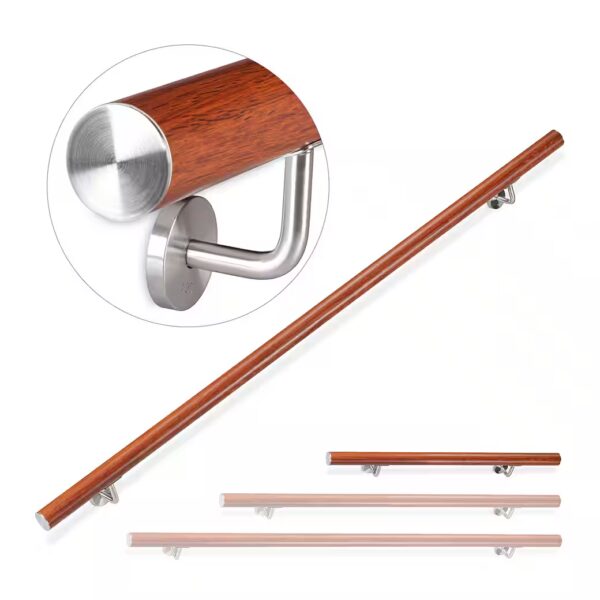 Aluminum handrail with oak look