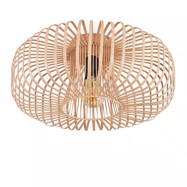 Round metal ceiling light in black/light brown/beige Without light source, light effect through grid optics, Ø40cm, E27. Without light source