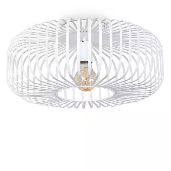 Ceiling light »Pieris« round metal ceiling lamp in white Without light source, retro lamp with light effect through grid design, Ø40cm, E27