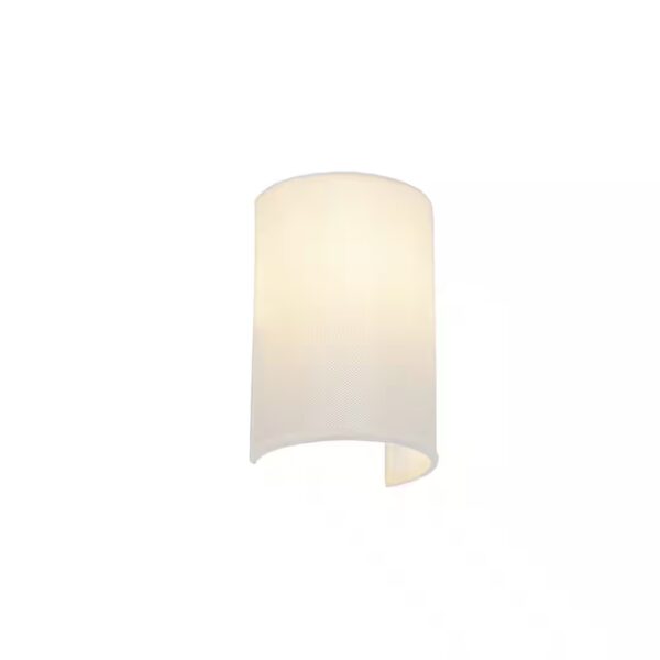 Drum wall light without light bulb, E27, white, modern, textile, 1-light