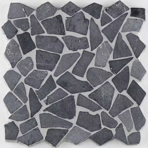 Mosaic tiles, marble chip mosaic tile, 30 x 30 cm, black