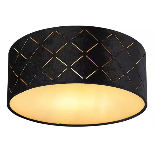 Ceiling light Light bulb not included, black velvet opal plastic ceiling light, 1-light bedroom lamp