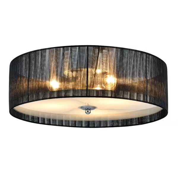 Ceiling light without light bulbs, »Helena« Ø40 cm, black, 3xE27