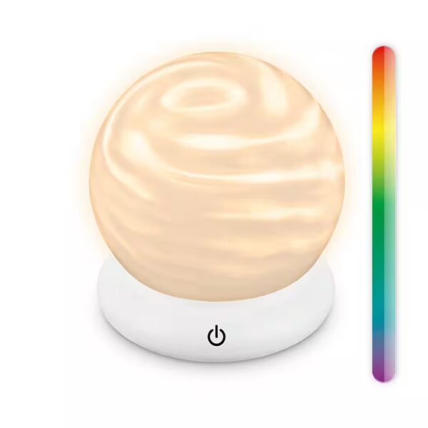 Wireless table lamp with rechargeable battery, USB-C, and RGB lighting effect