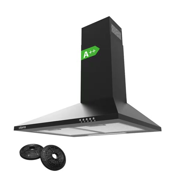 Wall hood CBCB6201 A++ Cooker hood 60cm pyramid extractor hood 370m³/h 3 speeds