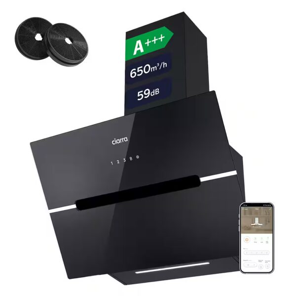 Head-free hood VM6736FB A+++ 650m³/h extractor hood 60cm WIFI + APP & Touch Control Booster