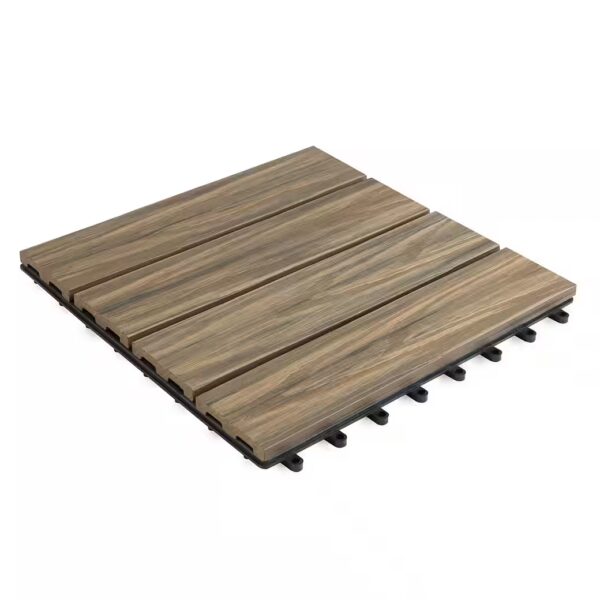 Click tile Mix Teak, 30 x 30 cm, terrace tile with drainage function, WPC tile