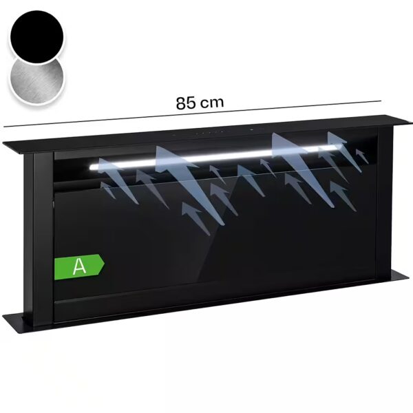 Ceiling hood CGCH3-RFlush-90-BK series, downdraft extractor hood, recirculation, LED