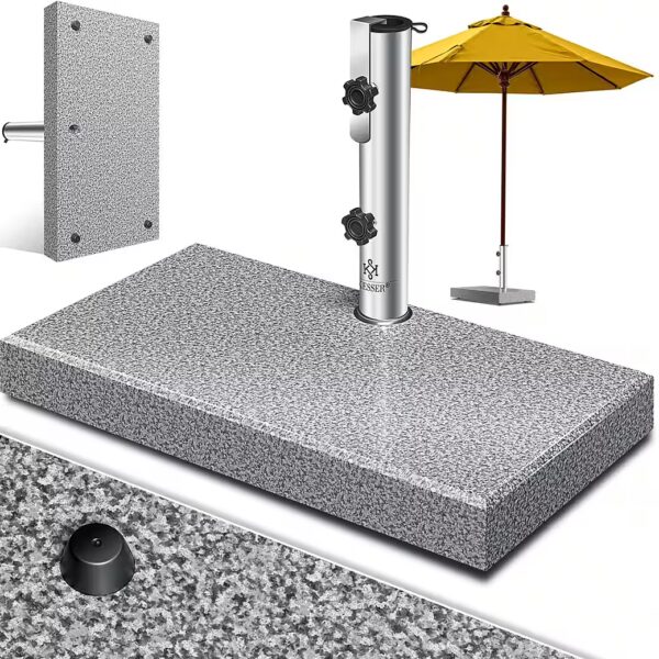Plastic umbrella stand Granite parasol base with stainless steel tube