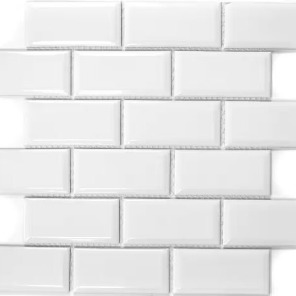 Mosaic tiles Metro Subway WHITE Beveled mosaic tile ceramic kitchen wall