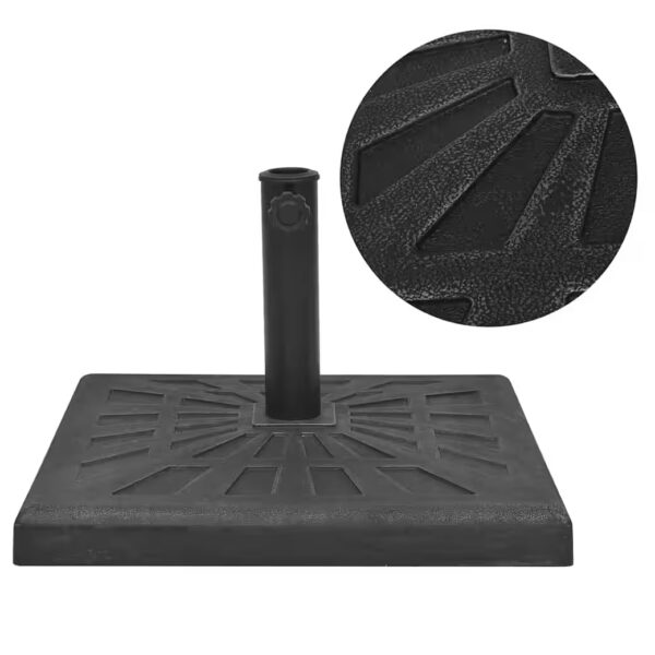 Parasol holder, square, black, 12 kg