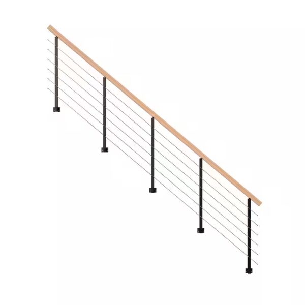Stair railing model Kos - for steel staircase - 8 steps - metal - black