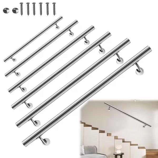 Stainless steel stair railings, handrails, stair handrails, railings, wall handrails, indoor & outdoor use