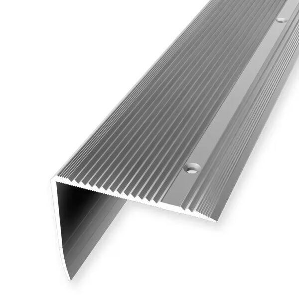 Stair edge profile 55 x 70 x 1000 mm Aluminum stair profile Silver Countersunk Drilled