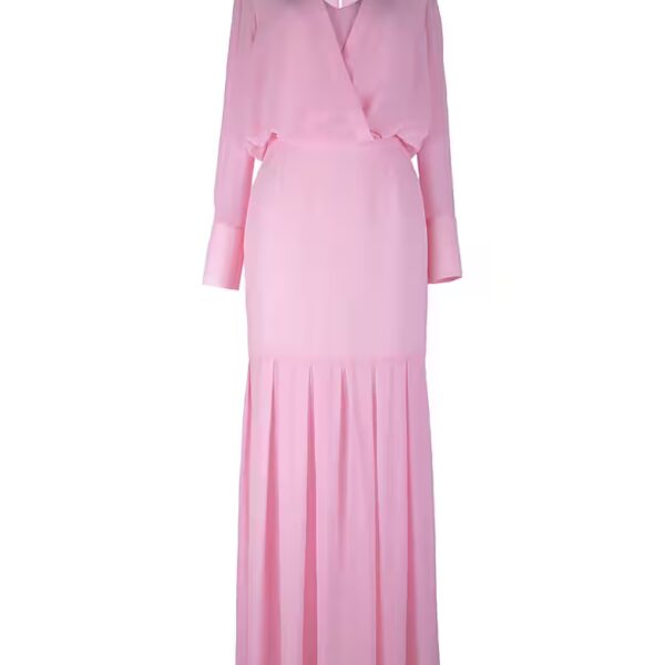 Cocktail dress, maxi dress, evening dress made of silk with floral decoration and crystals