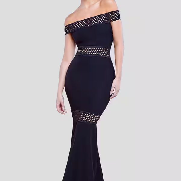 Maxi Dress Off The Shoulder Ribbed Bodycon Maxi Dress