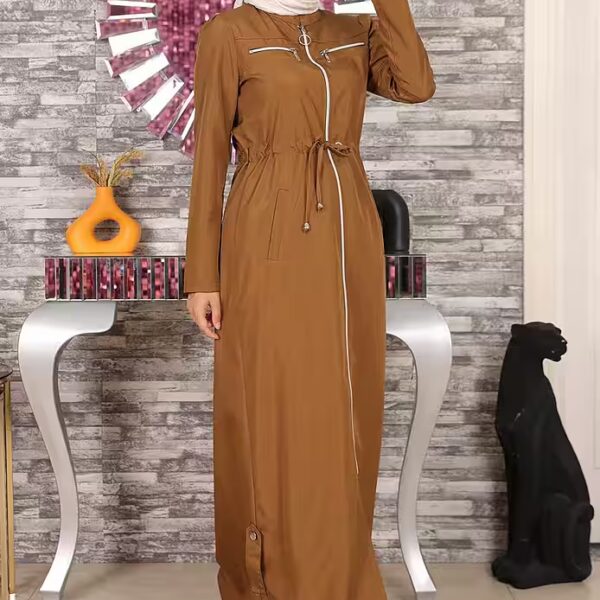 Maxi dress with zipper, abaya