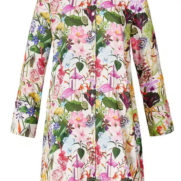 Summer dress for women with floral print - Casual summer dress made of viscose