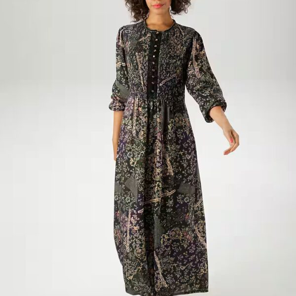 Maxi dress with imaginative floral print - each piece is unique