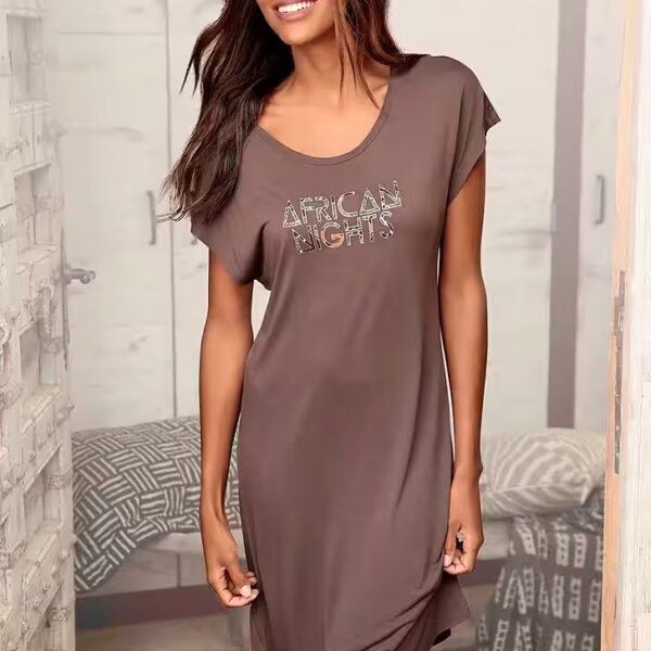 Nightgown with attached sleeves