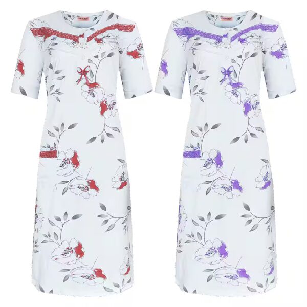 Nightgown 2-Piece Set Deluxe Women's Nightgown Fine Woman Red u.Li