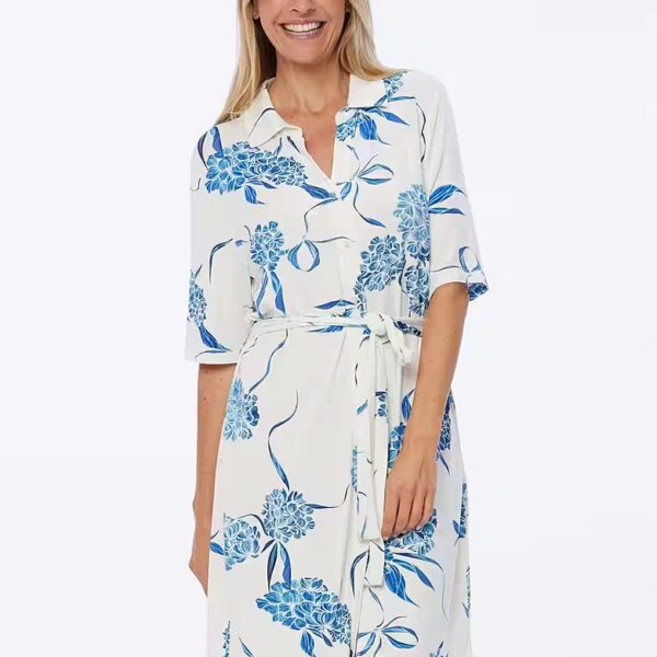 Nightgown Sleepwear elastic (1-piece) with floral print