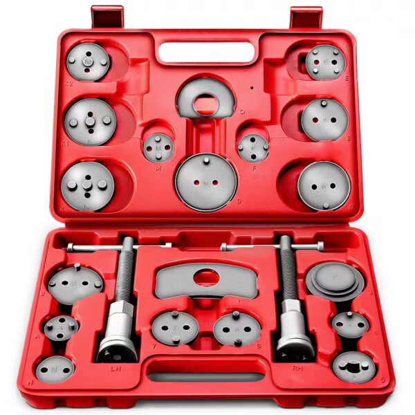 TRESKO 22-piece brake piston rewind tool set, red, brake piston set, piston