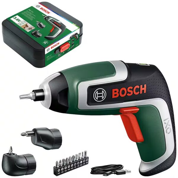Cordless screwdriver »IXO 7« 5.5 Nm, (Set), 10-piece bit set, angle attachment, eccentric attachment, storage box