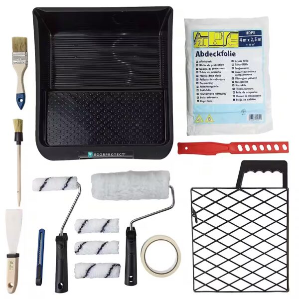 Paint roller renovation complete set, 16 pieces, for painting work