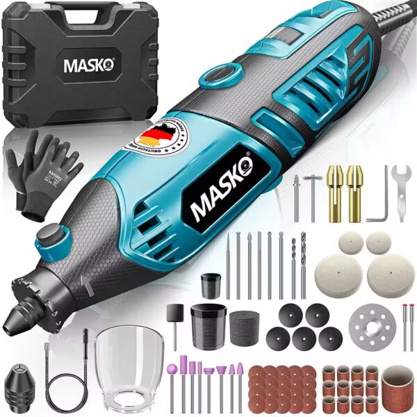 Electric multi-tool Quick-release drill chuck, transport case, 141-piece set for drilling and polishing, 200W, speed 10,000-40,000 rpm with flexible shaft, rotary tool