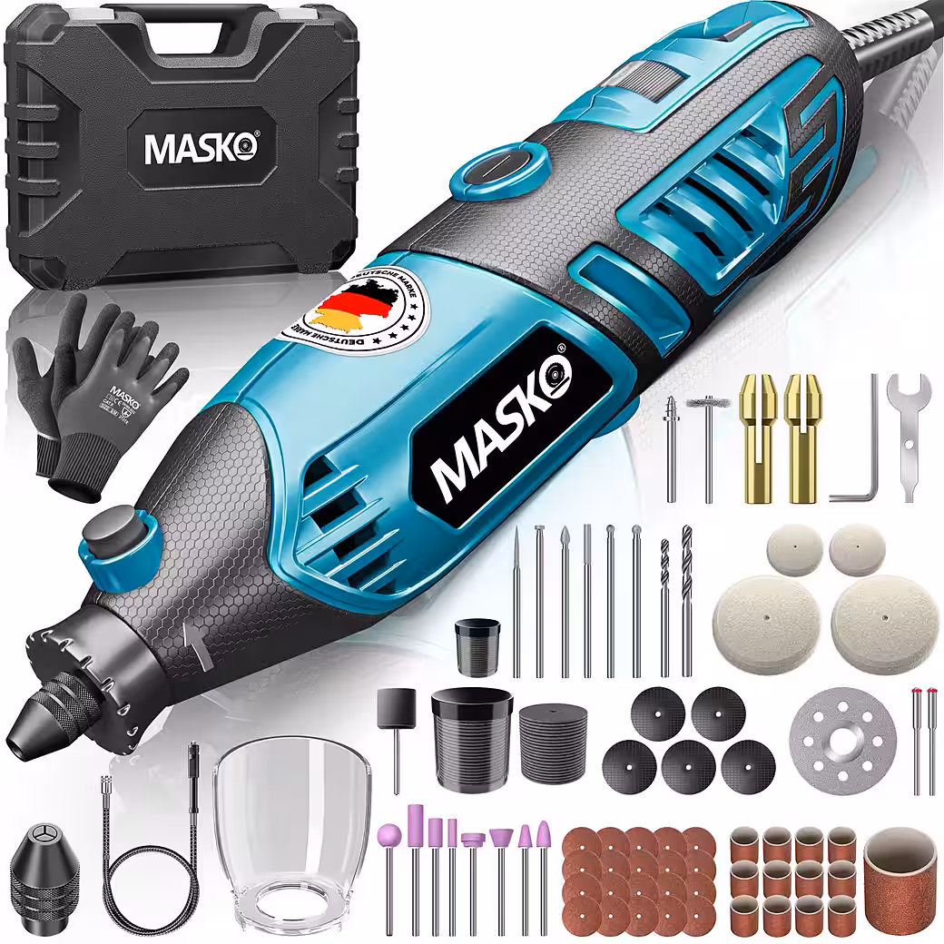 Electric multi-tool Quick-release drill chuck, transport case, 141-piece set for drilling and polishing, 200W, speed 10,000-40,000 rpm with flexible shaft, rotary tool