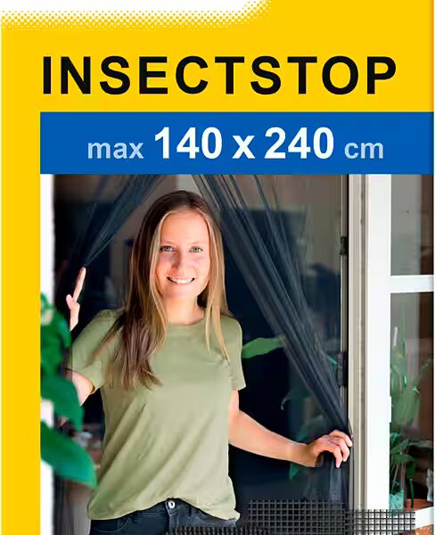 Insect screen curtain/fly screen for balcony and patio doors