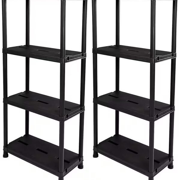 Shelving unit Set of 2, each with 4 shelves, plastic