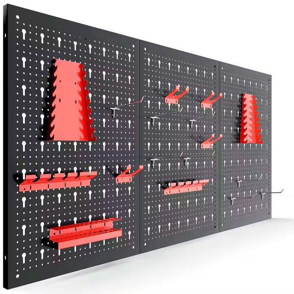 Pegboard 3-piece tool wall hook set, stable & easy to assemble