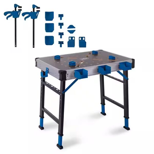 Workbench MWB150 (Set), working height adjustable in 5 increments, load capacity up to 450kg, foldable