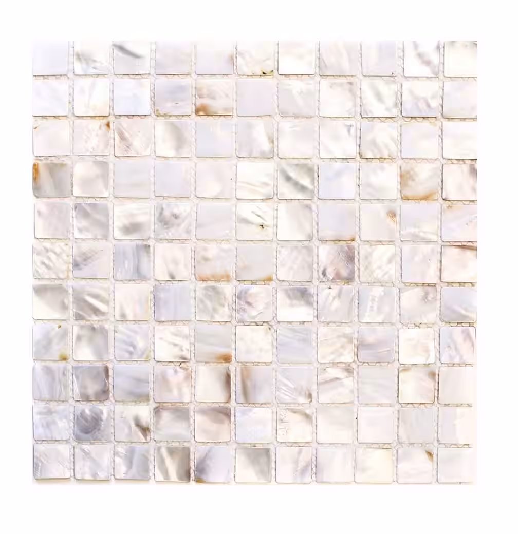 Mosaic tiles, mother-of-pearl mosaic, shell mosaic, white beige shower wall, shower