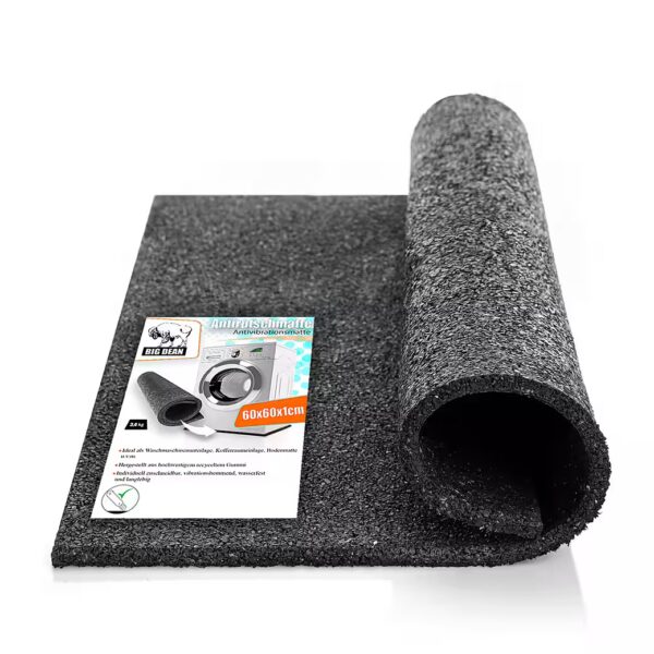Rubber mat, anti-vibration mat 60x60cm – cuttable rubber mat – soundproofing mat