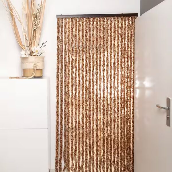 Insect screen curtain, door curtain, string curtain, fluffy curtain, PVC, brown/beige mix