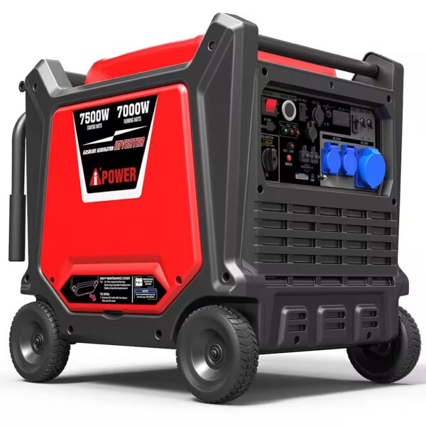 SC8000i generator 7.5 kW (petrol generator, emergency power generator, 4-stroke engine, quiet, ATS available), with 230V 16A / 32A sockets