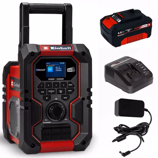 Einhell battery construction site radio TE-CR 18 Li DAB+/FM/BT with battery 4.0 Ah construction site radio